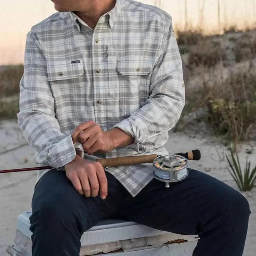 Poncho Men's Size XL WhitePlaid Flannel Shirt Magnetic Pocket Outdoor Fishing - Picture 6 of 9